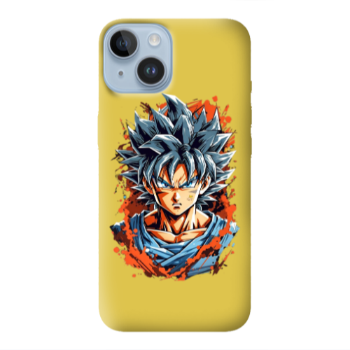 Apple iPhone 14 Plus Anime Goku Yellow Colored Silicone TPU Θήκη
