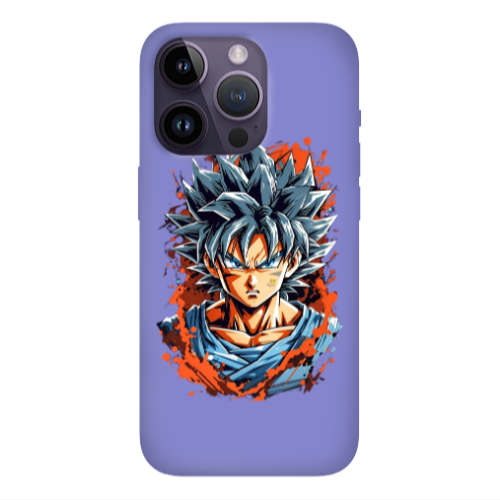 Apple iPhone 14 Pro  Anime Goku Purple Colored Silicone TPU Θήκη