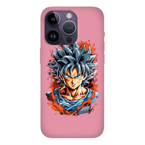 Apple iPhone 14 Pro  Anime Goku Pink Colored Silicone TPU Θήκη
