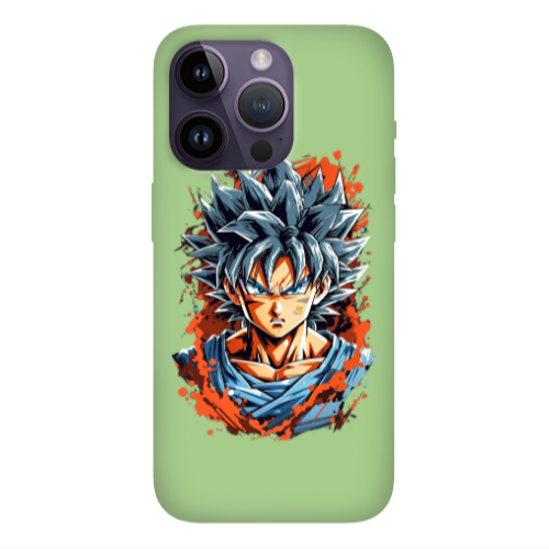 Apple iPhone 14 Pro Max Anime Goku Light Green Colored Silicone TPU Θήκη