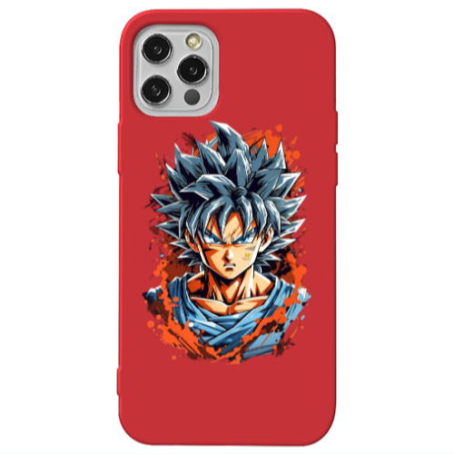 Apple iPhone 12 Pro Anime Goku Red Colored Silicone TPU Θήκη