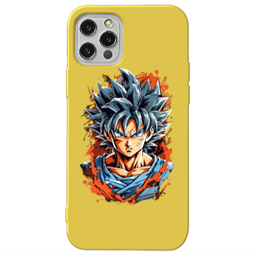 Apple iPhone 12 Pro Anime Goku Yellow Colored Silicone TPU Θήκη