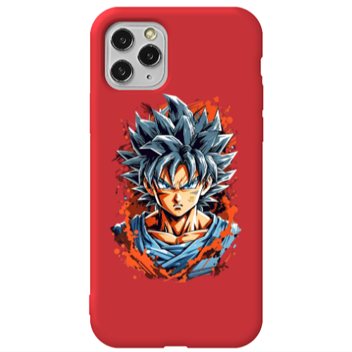 Apple iPhone 11 Pro Max Anime Goku Red Colored Silicone TPU Θήκη