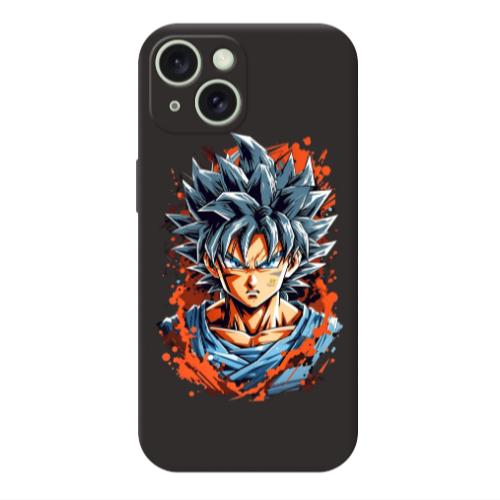 Apple iPhone 15 Anime Goku Black Colored Silicone TPU Θήκη