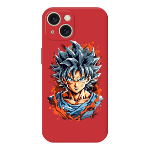 Apple iPhone 15 Anime Goku Red Colored Silicone TPU Θήκη