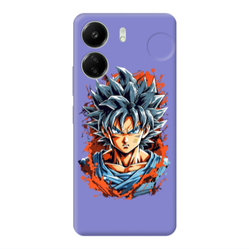 Xiaomi Redmi 13C Anime Goku Purple Colored Silicone TPU Θήκη