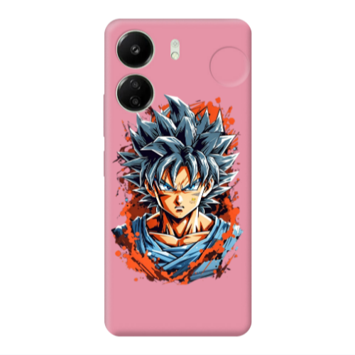 Xiaomi Redmi 13C Anime Goku Pink Colored Silicone TPU Θήκη