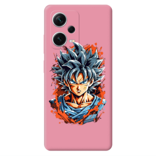 Xiaomi Poco X5 Anime Goku Pink Colored Silicone TPU Θήκη