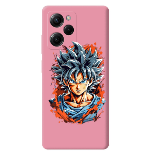 Xiaomi Poco X5 Pro Anime Goku Pink Colored Silicone TPU Θήκη