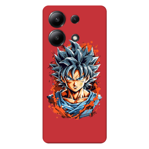 Xiaomi Redmi Note 13 4G Anime Goku Red Colored Silicone TPU Θήκη
