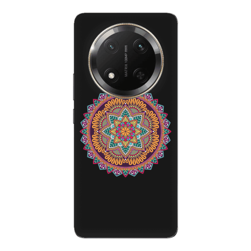 Honor Magic 7 Lite Mandala D102 Black Colored Silicone TPU Θήκη