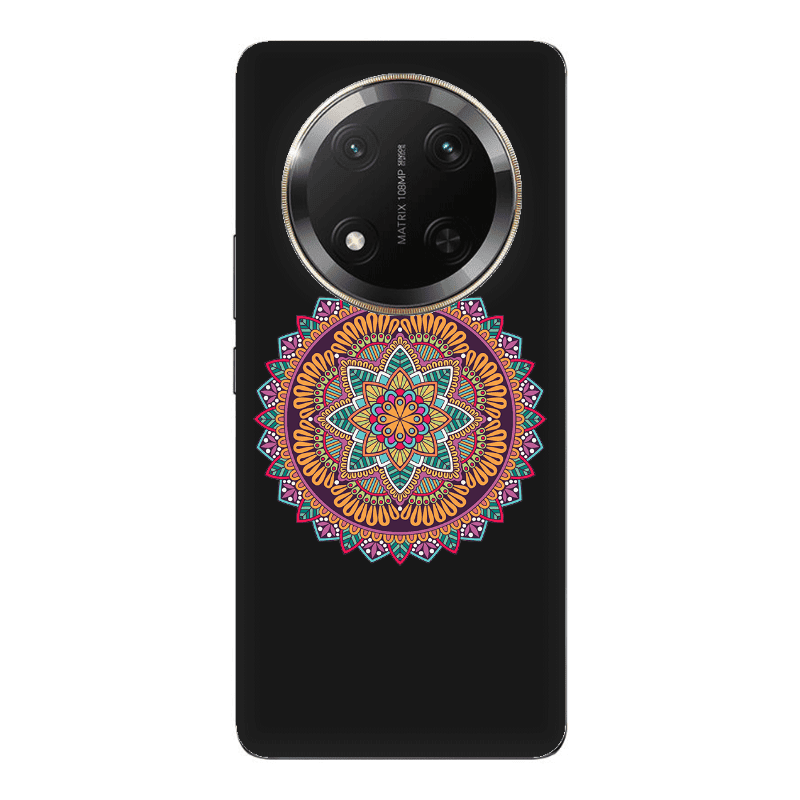 Honor Magic 7 Lite Mandala D102 Black Colored Silicone TPU Θήκη