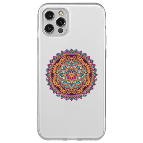 Apple iPhone 12 Pro Mandala D102 Transparent Silicone TPU Θήκη