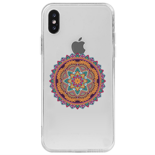 Apple iPhone Xs Max Mandala D102 Transparent Silicone TPU Θήκη