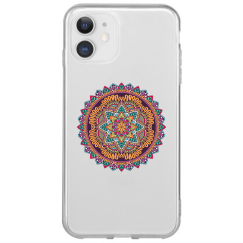 Apple iPhone 12 Mini Mandala D102 Transparent Silicone TPU Θήκη
