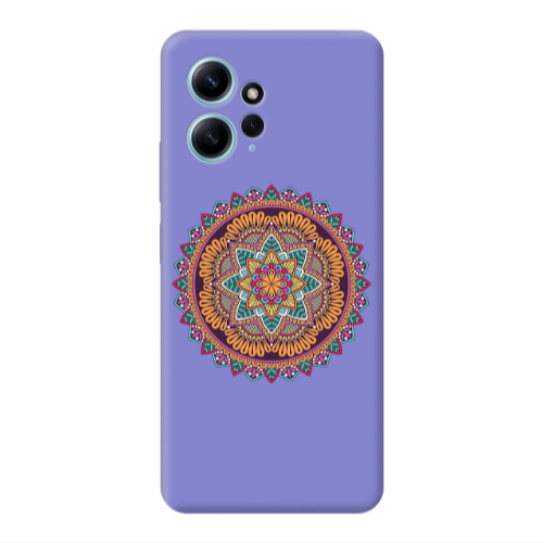 Xiaomi Redmi Note 12 4G Mandala D102 Purple Colored Silicone TPU Θήκη