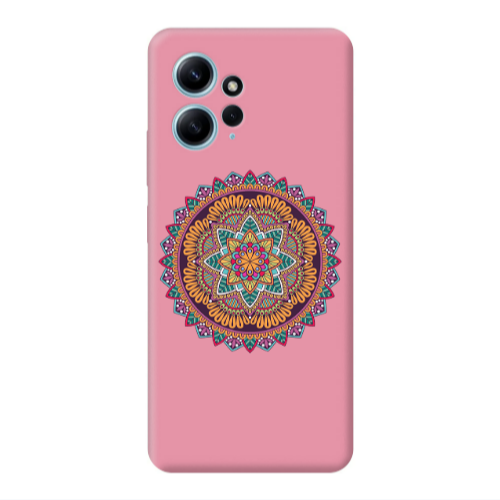 Xiaomi Redmi Note 12 4G Mandala D102 Pink Colored Silicone TPU Θήκη