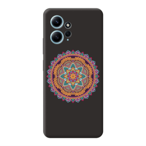 Xiaomi Redmi Note 12 4G Mandala D102 Black Colored Silicone TPU Θήκη