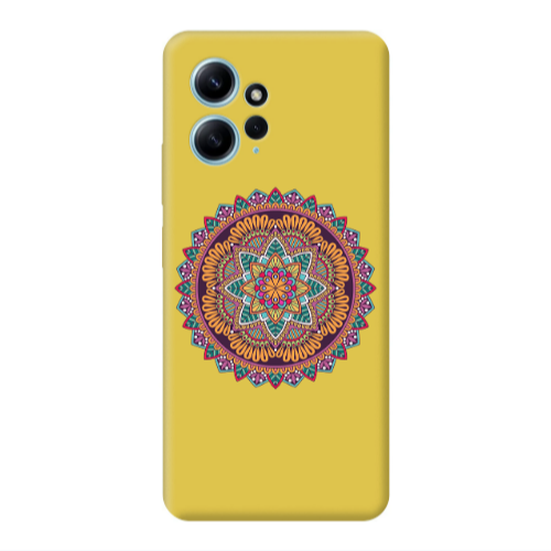 Xiaomi Redmi Note 12 4G Mandala D102 Yellow Colored Silicone TPU Θήκη