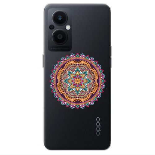 Oppo Reno 7 Lite Mandala D102 Transparent Silicone TPU Θήκη