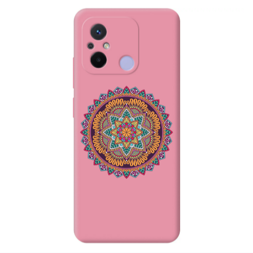 Xiaomi Redmi 12C Mandala D102 Pink Colored Silicone TPU Θήκη