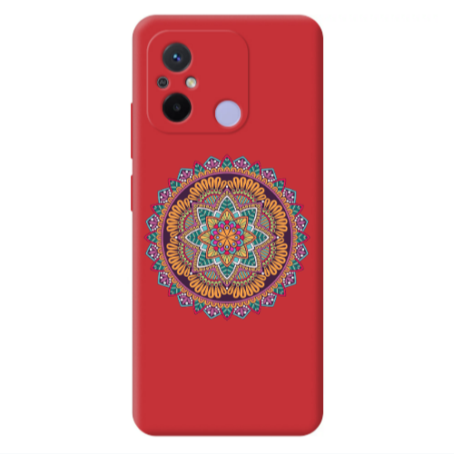 Xiaomi Redmi 12C Mandala D102 Red Colored Silicone TPU Θήκη