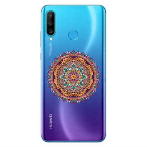 Huawei P30 Lite Mandala D102 Transparent Silicone TPU Θήκη
