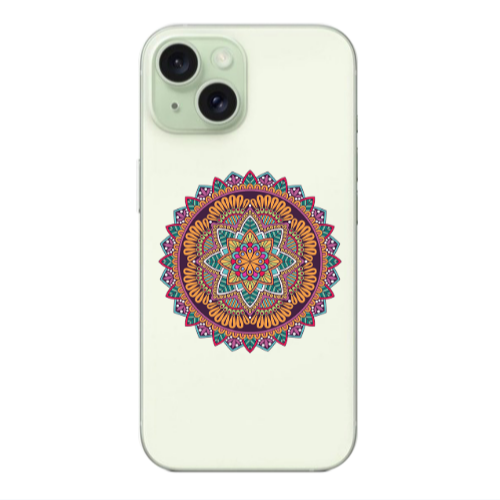 Apple iPhone 15 Mandala D102 Transparent Silicone TPU Θήκη