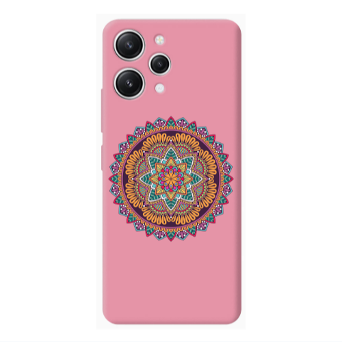 Xiaomi Redmi 12 Mandala D102 Pink Colored Silicone TPU Θήκη