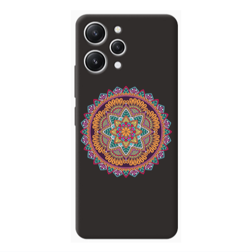 Xiaomi Redmi 12 Mandala D102 Black Colored Silicone TPU Θήκη
