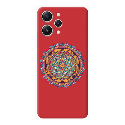 Xiaomi Redmi 12 Mandala D102 Red Colored Silicone TPU Θήκη