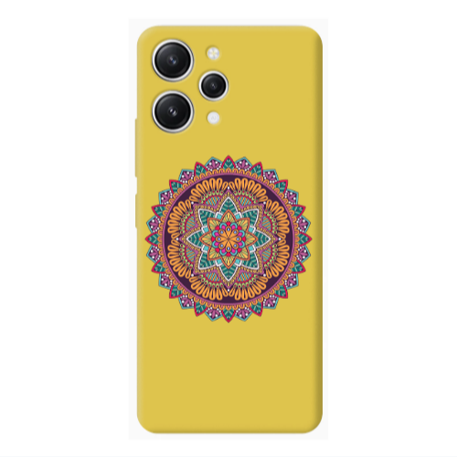 Xiaomi Redmi 12 Mandala D102 Yellow Colored Silicone TPU Θήκη