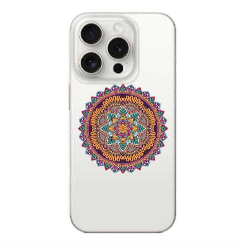 Apple iPhone 15 Pro Max Mandala D102 Transparent Silicone TPU Θήκη
