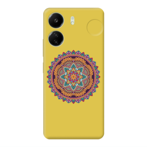 Xiaomi Redmi 13C Mandala D102 Yellow Colored Silicone TPU Θήκη