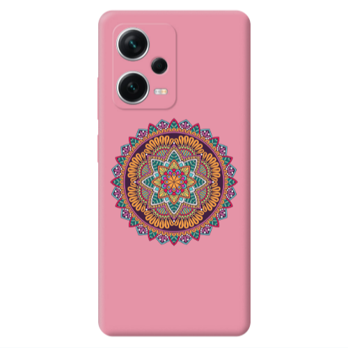 Xiaomi Poco X5 Mandala D102 Pink Colored Silicone TPU Θήκη