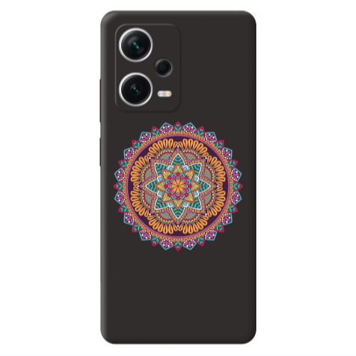 Xiaomi Poco X5 Mandala D102 Black Colored Silicone TPU Θήκη