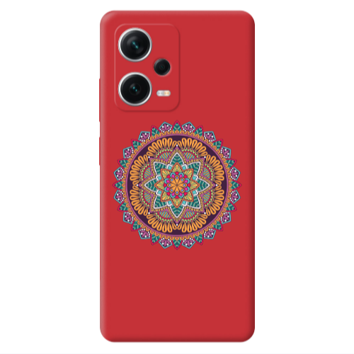 Xiaomi Poco X5 Mandala D102 Red Colored Silicone TPU Θήκη