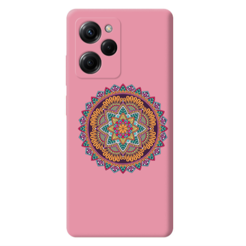Xiaomi Poco X5 Pro Mandala D102 Pink Colored Silicone TPU Θήκη
