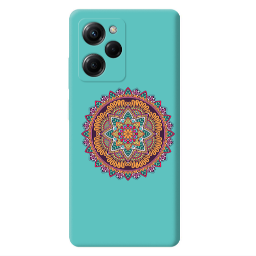 Xiaomi Poco X5 Pro Mandala D102 Turquoise Colored Silicone TPU Θήκη
