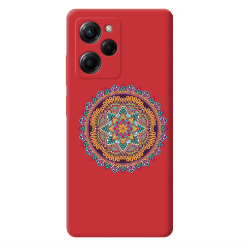 Xiaomi Poco X5 Pro Mandala D102 Red Colored Silicone TPU Θήκη