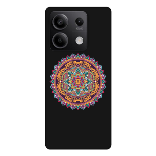 Xiaomi Redmi Note 13 5G Mandala D102 Black Colored Silicone TPU Θήκη