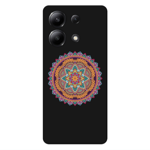 Xiaomi Redmi Note 13 4G Mandala D102 Black Colored Silicone TPU Θήκη