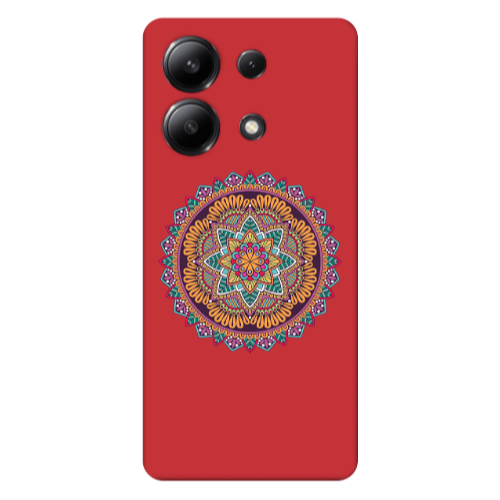 Xiaomi Redmi Note 13 4G Mandala D102 Red Colored Silicone TPU Θήκη