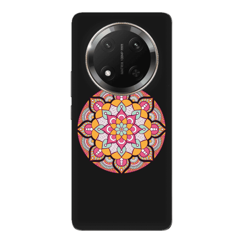 Honor Magic 7 Lite Mandala D103 Black Colored Silicone TPU Θήκη