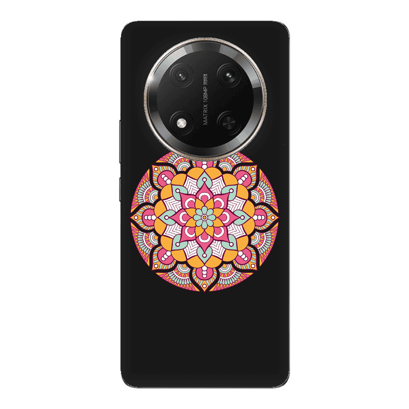 Honor Magic 7 Lite Mandala D103 Black Colored Silicone TPU Θήκη