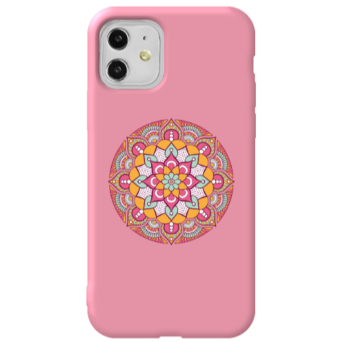Apple iPhone 11  Mandala D103 Pink Colored Silicone TPU Θήκη