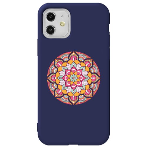 Apple iPhone 11  Mandala D103 Dark blue Colored Silicone TPU Θήκη