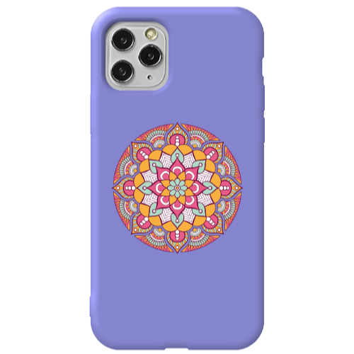 Apple iPhone 11 Pro Mandala D103 Purple Colored Silicone TPU Θήκη