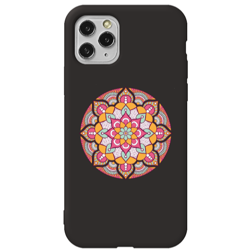 Apple iPhone 11 Pro Mandala D103 Black Colored Silicone TPU Θήκη