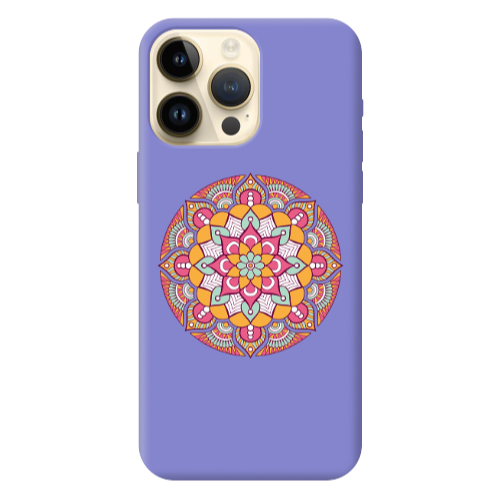 Apple iPhone 13 Pro Max Mandala D103 Purple Colored Silicone TPU Θήκη